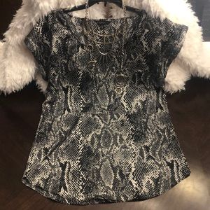 Express Top in a Silky Python Print